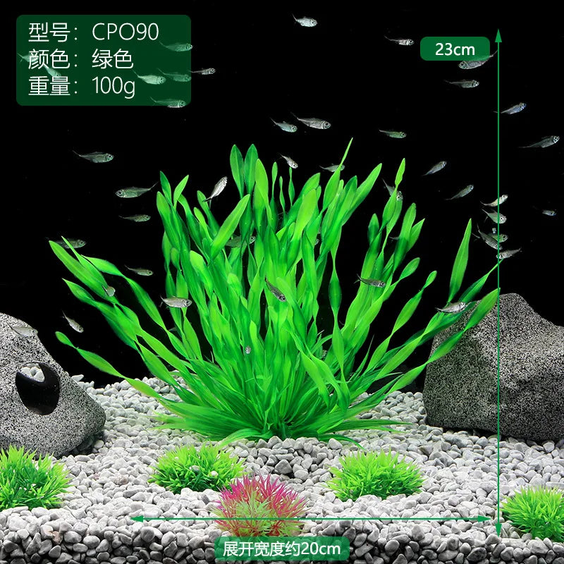 Aquarium Fish Tank Seaweed Decoration Green Purple